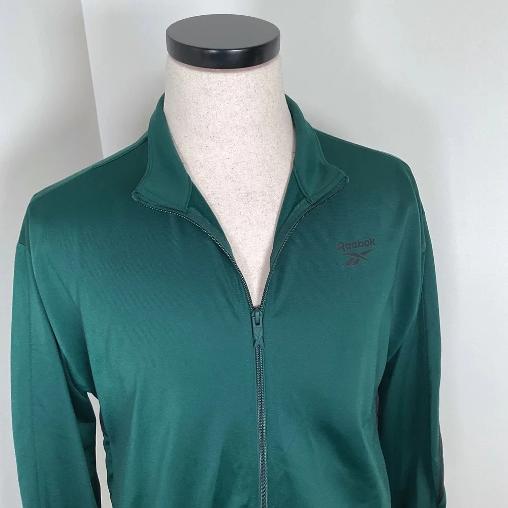 Reebok RI Vector Knit Track‎ Jacket Mens Medium Collegiate Green Full Zip